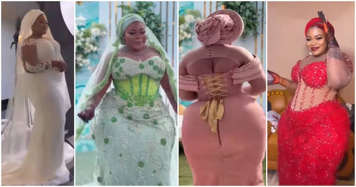 African Bride Rocks 10 Gorgeous Outfits on Wedding Day, Stirs Up As Videos Trend,